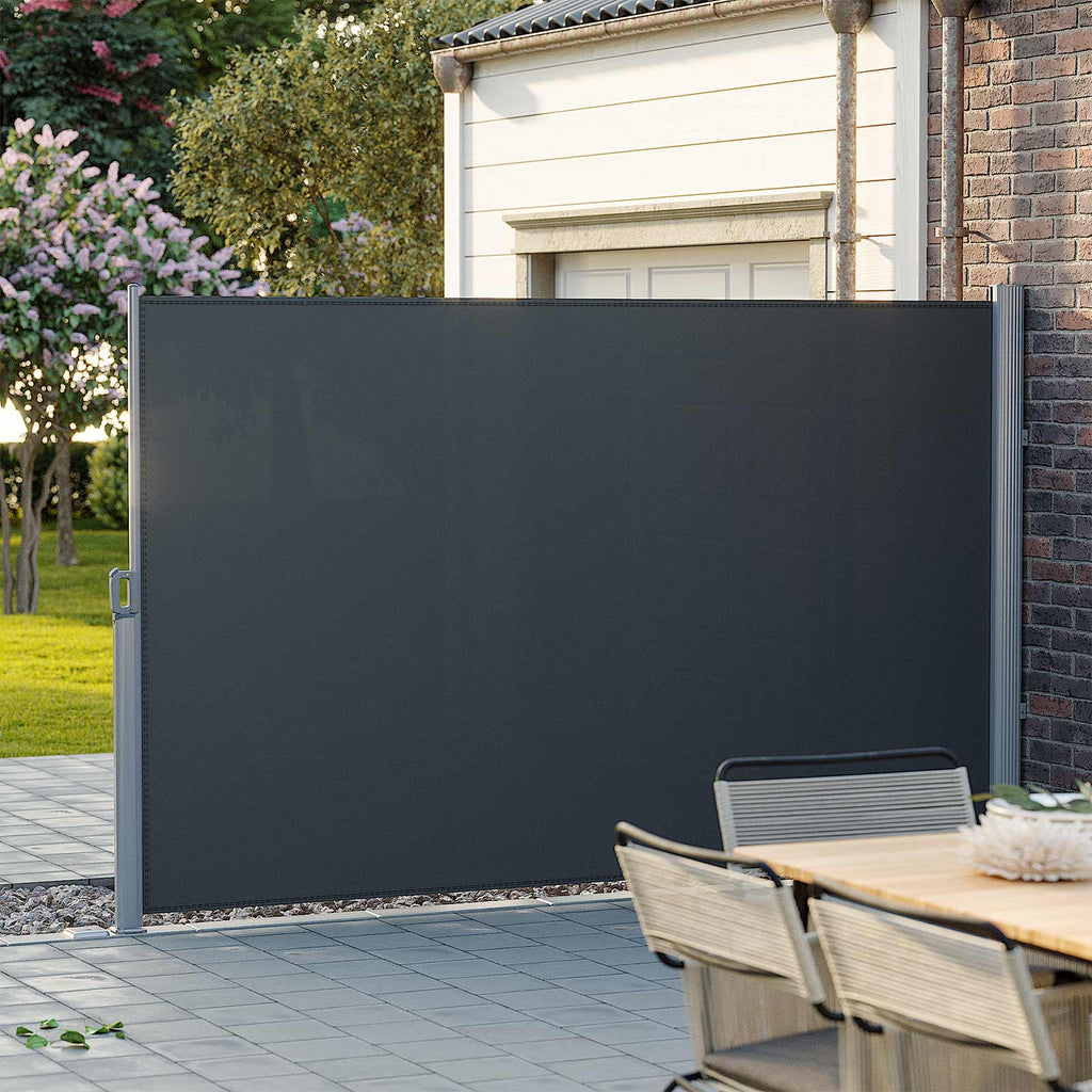 Side canopy - Extendable awning - View protection - 200 x 400 cm - Black