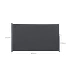 Side canopy - Extendable awning - View protection - 200 x 400 cm - Black