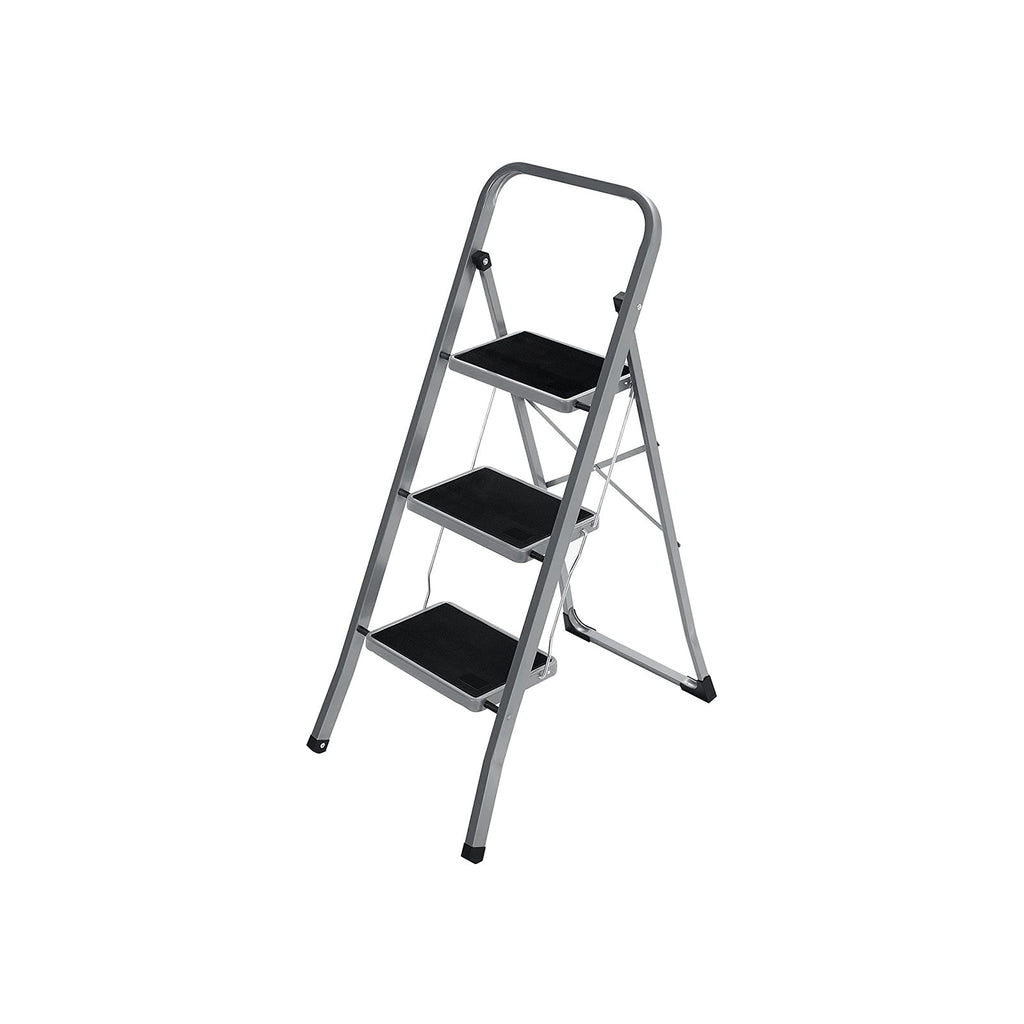 Stapping stool - With 3 steps - Metal frame - Gray / black