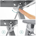 Stapping stool - With 3 steps - Metal frame - Gray / black