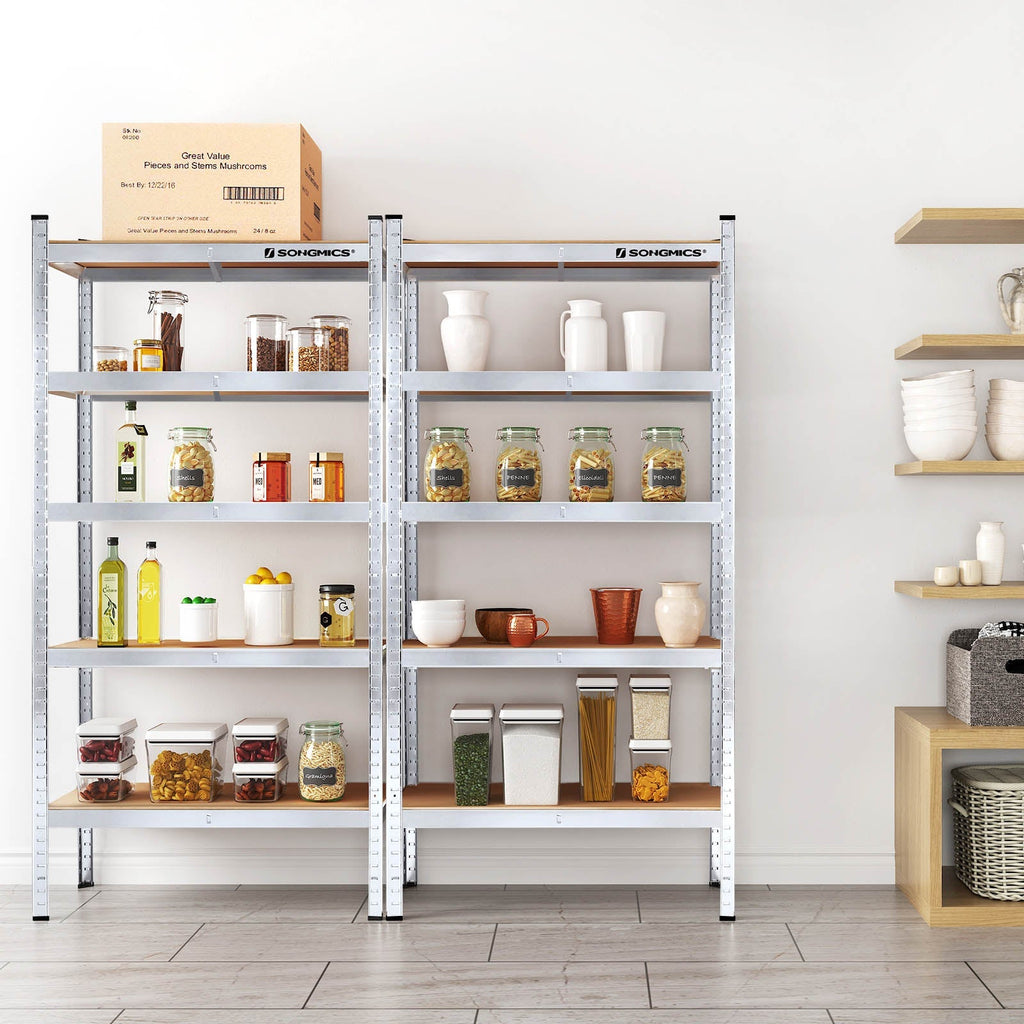 Storage rack - metal cupboard - 875 kg bearing capacity - 180 x 90 x 40 cm - silver