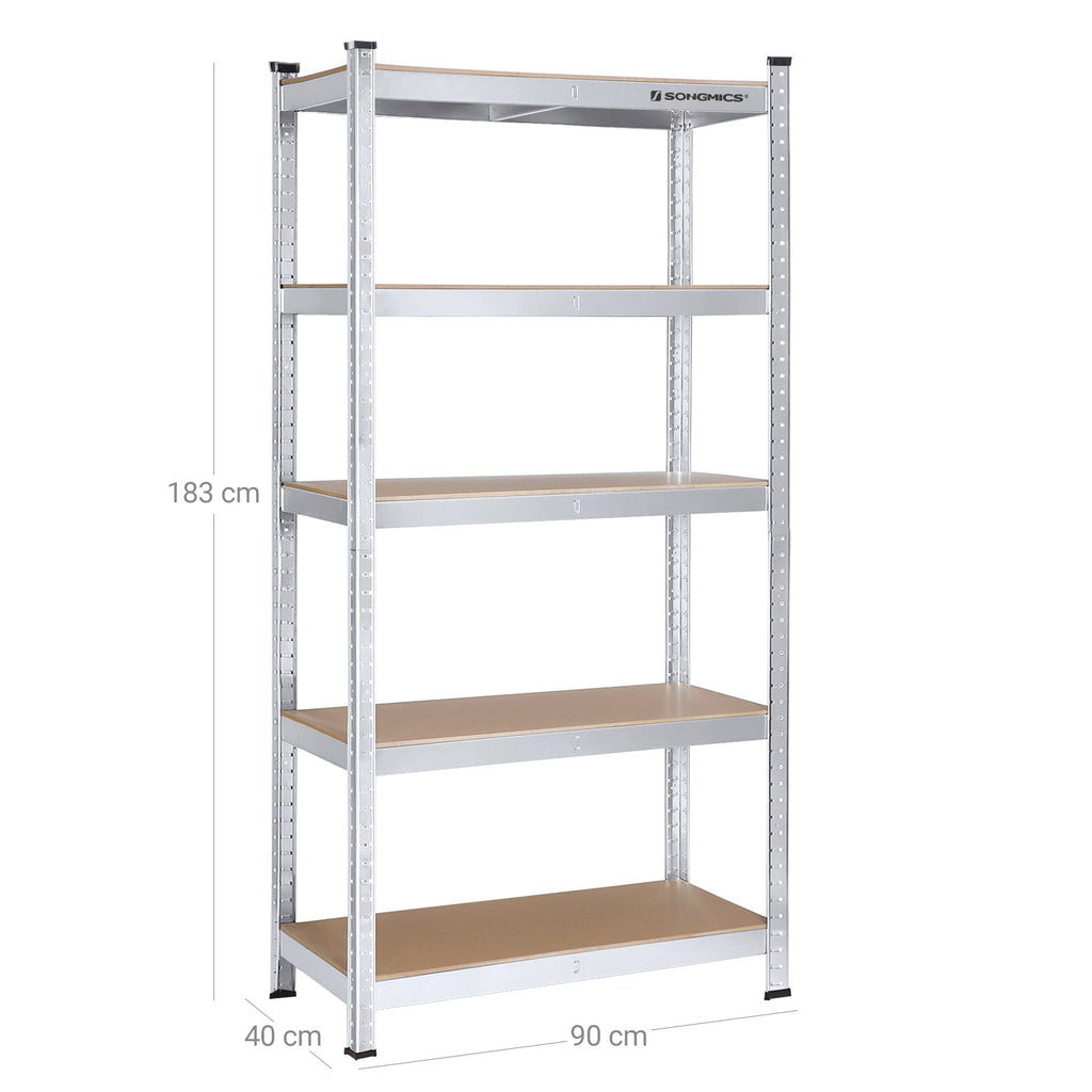 Storage rack - metal cupboard - 875 kg bearing capacity - 180 x 90 x 40 cm - silver