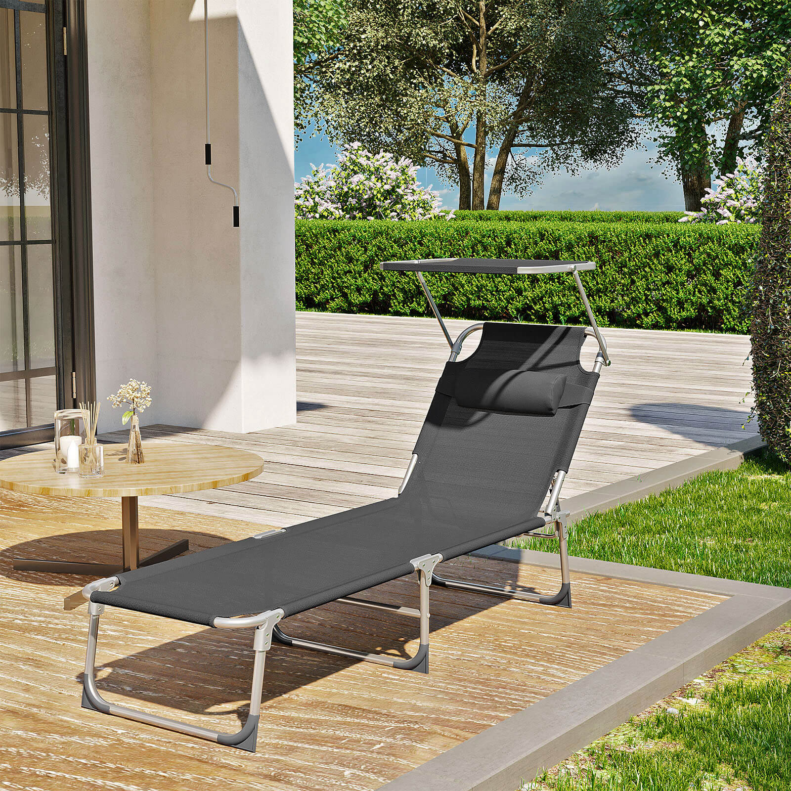 Garden seat - with headrest and sun visor