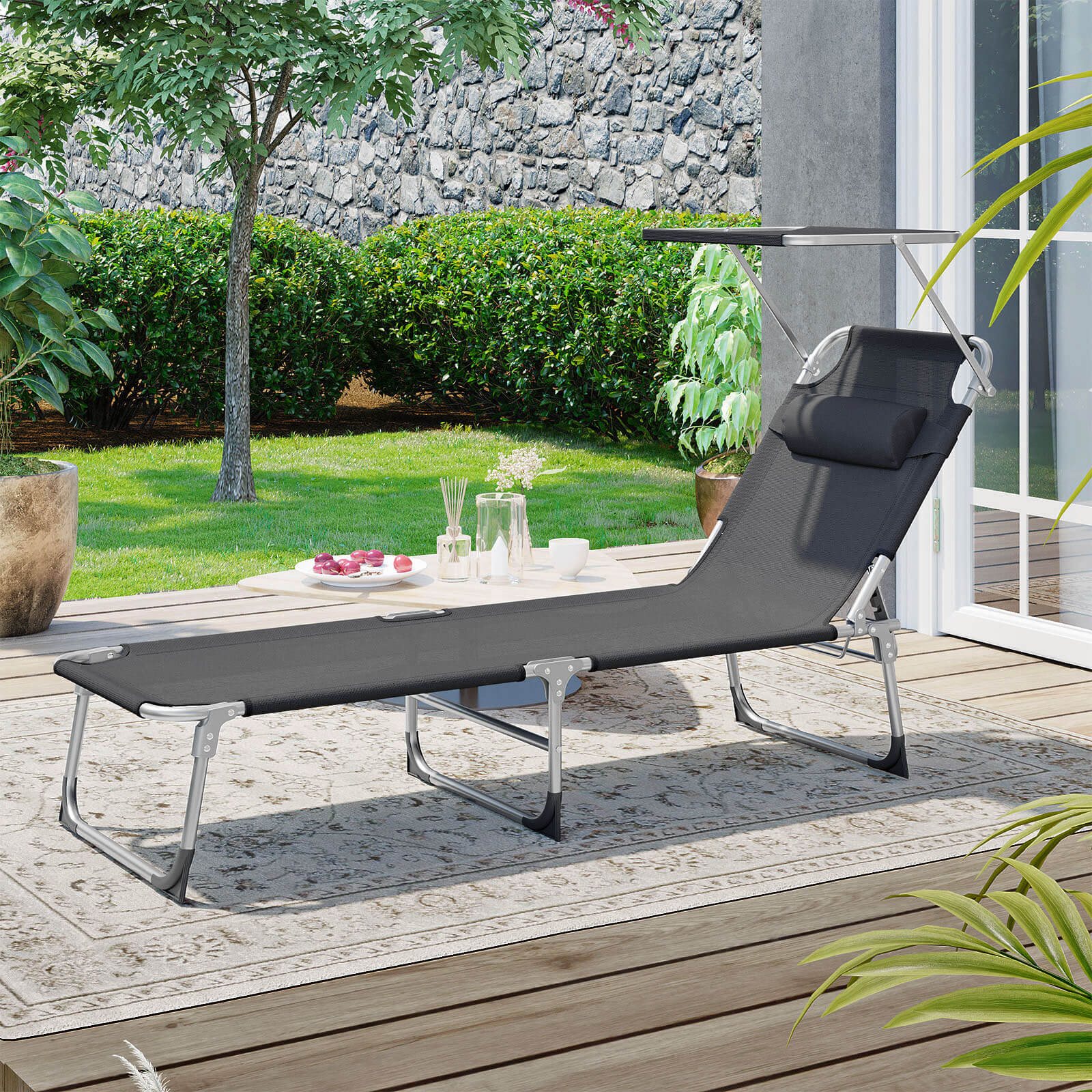 Garden seat - with headrest and sun visor