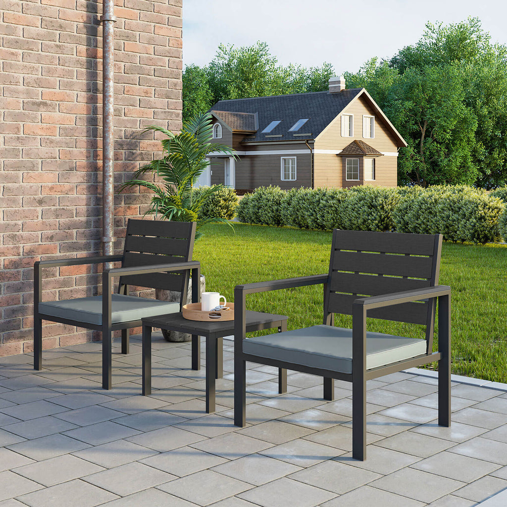 Garden furniture set-3-part-Black
