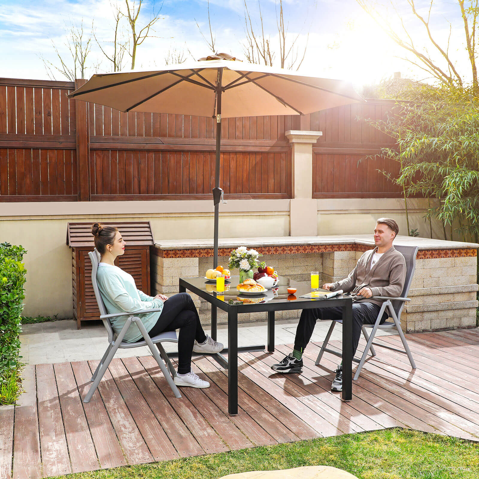 Garden chairs - Set of 2 - Gray