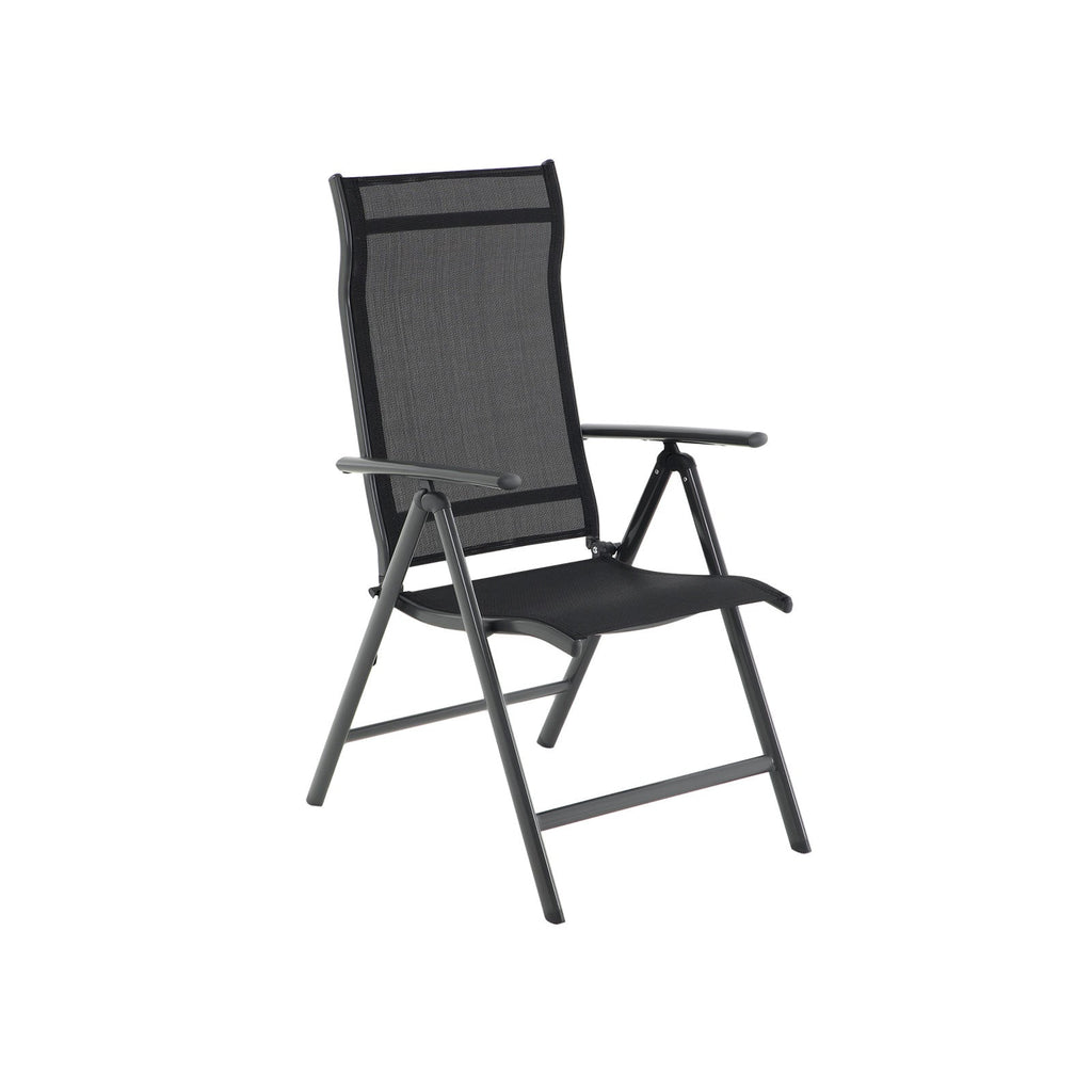 Garden chairs - Set of 4 outdoor chairs - Klapbaar - Aluminum frame - Black