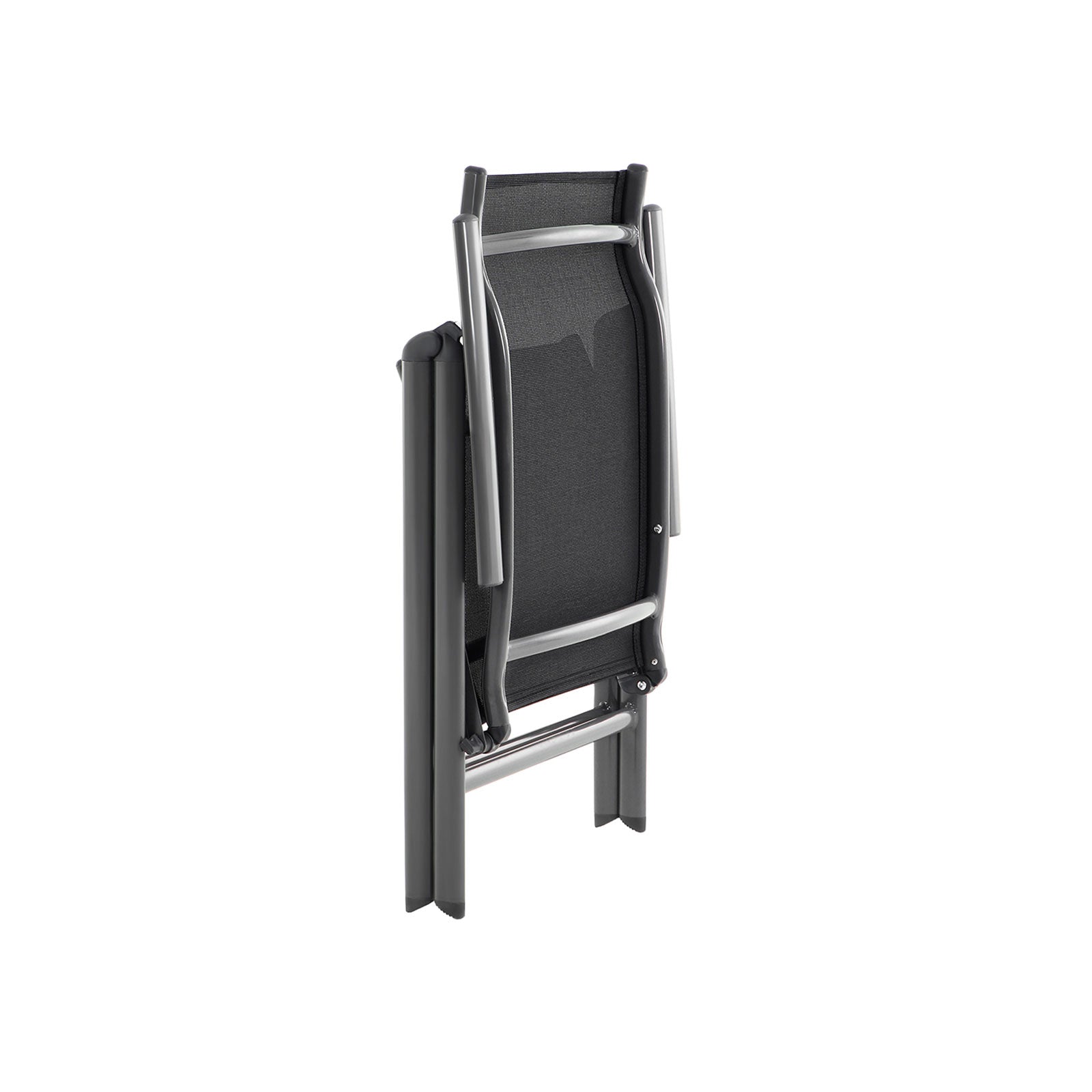 Garden chairs - Set of 4 outdoor chairs - Klapbaar - Aluminum frame - Black