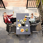 Garden chairs - Set of 4 outdoor chairs - Klapbaar - Aluminum frame - Black