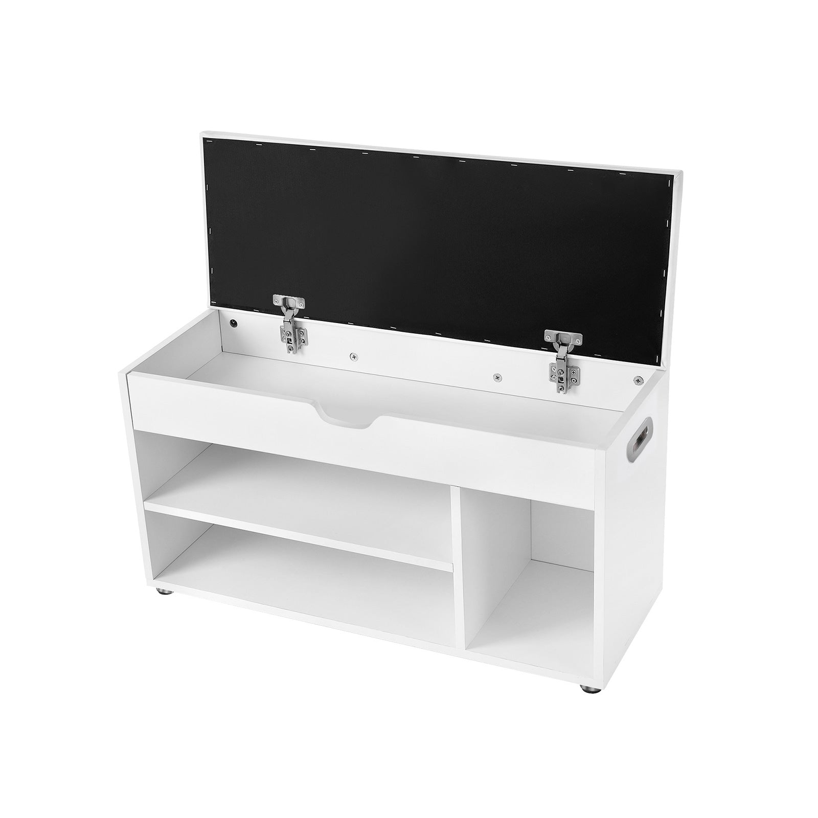 Shoe Bank - with seat cushions - 3 compartments - White