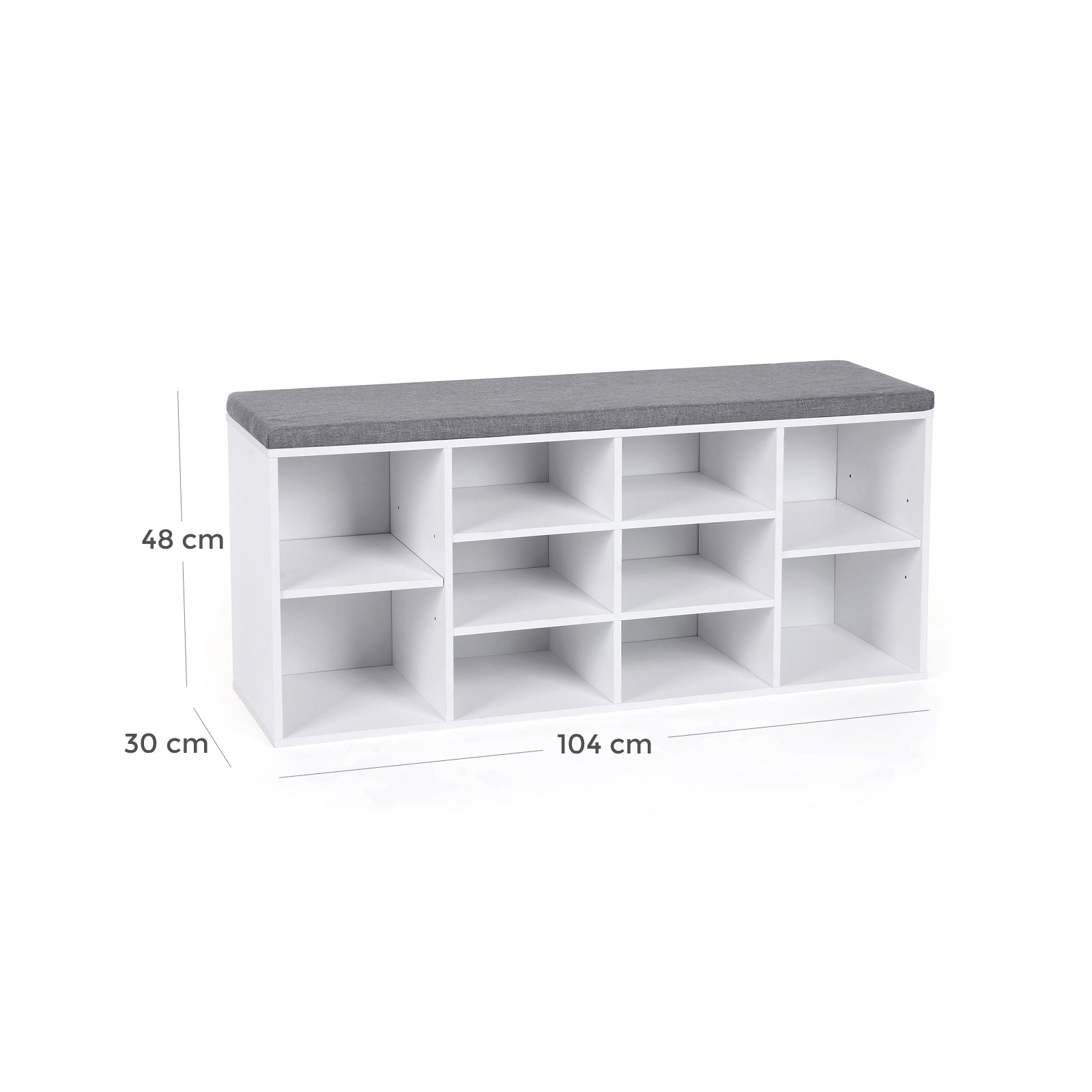 Shoe bank - 10 compartments - sofa - white