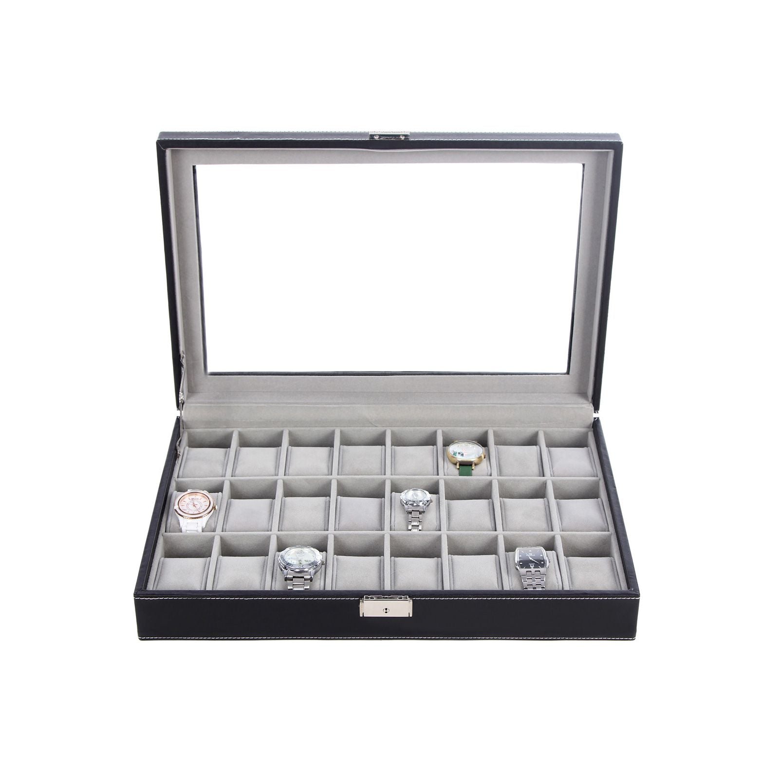 Watch box - Lockable - Organizer - Black