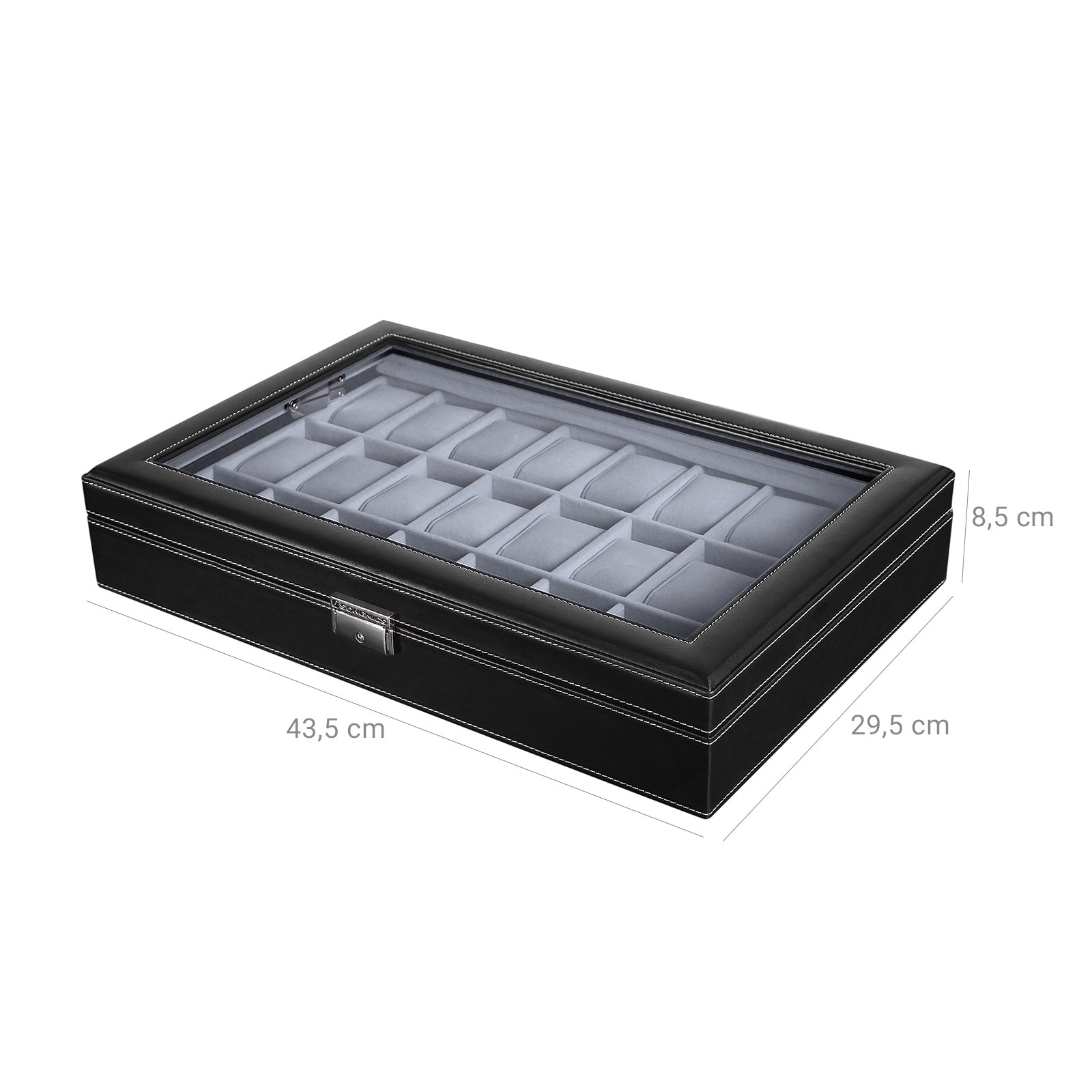 Watch box - Lockable - Organizer - Black