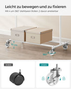 Clothing rack - on wheels - load capacity 90 kg - classic white