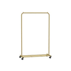 Clothing rack 91 cm wide on pastel pink wheels
