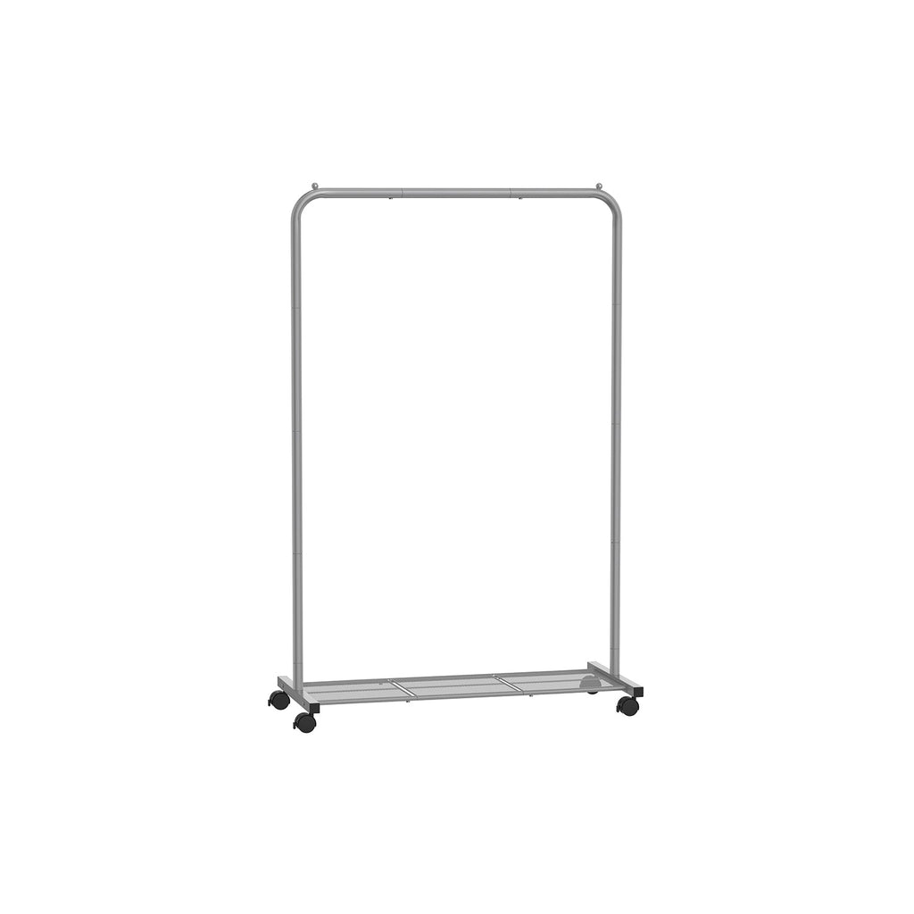 Clothing rack 91 cm wide on pastel pink wheels
