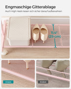 Clothing rack 91 cm wide on pastel pink wheels