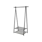 Clothing rack - with shoe rack - metal - black