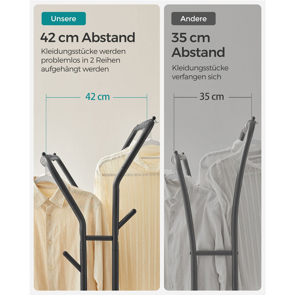 Clothing rack - On wheels - 2 clothing rods - Black