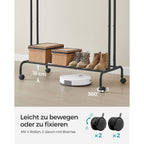 Clothing rack - On wheels - 2 clothing rods - Black