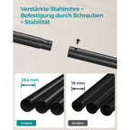 Clothing rack - On wheels - 2 clothing rods - Black