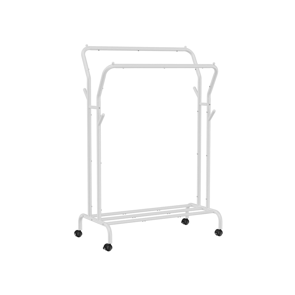 Clothing rack - On wheels - 2 clothing rods - Black