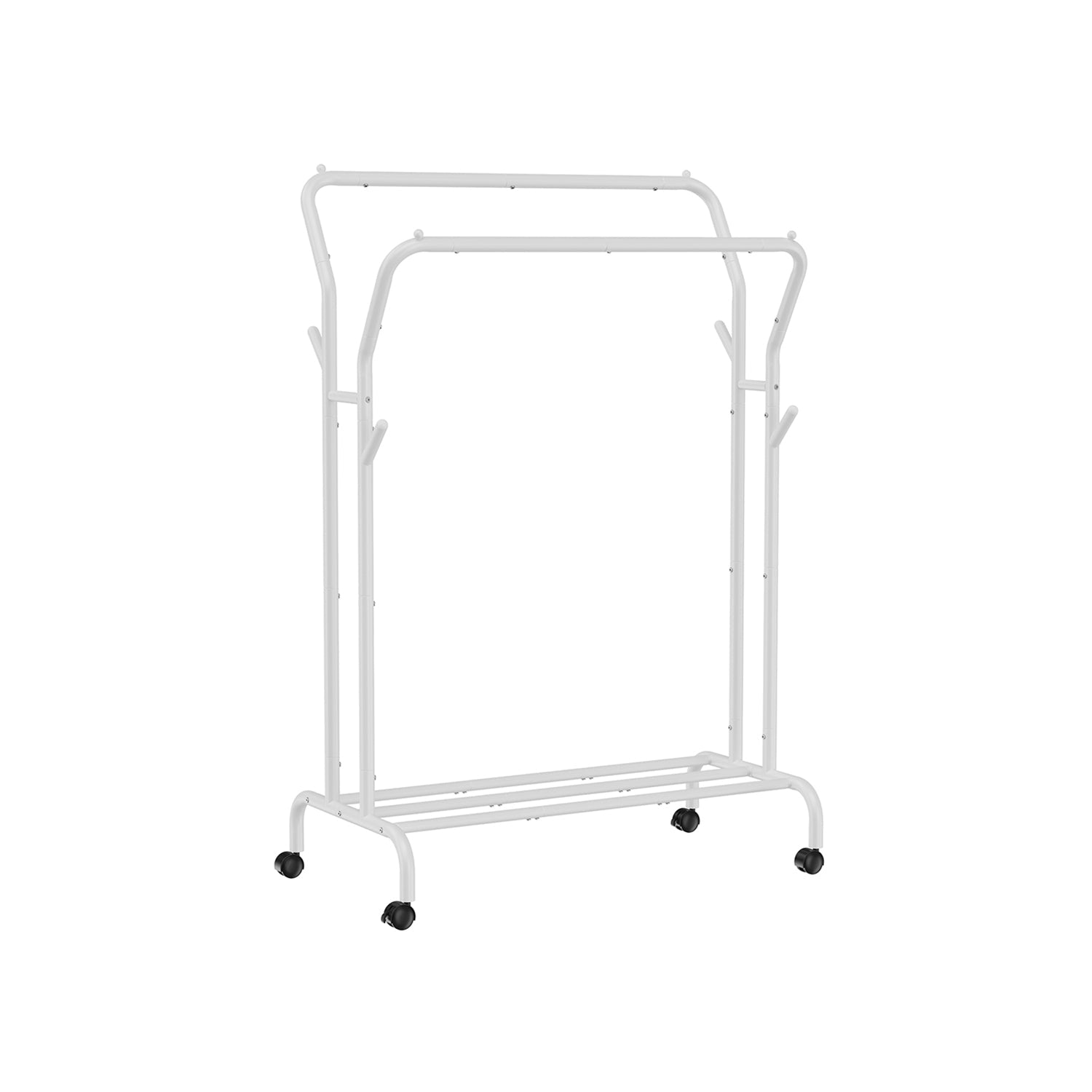 Clothing rack - On wheels - 2 clothing rods - Black