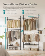 Clothing rack - from floor to ceiling - with matte black shelf