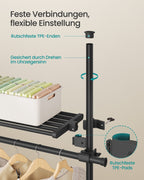 Clothing rack - from floor to ceiling - with matte black shelf