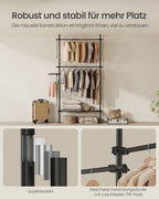 Clothing rack - from floor to ceiling - with matte black shelf