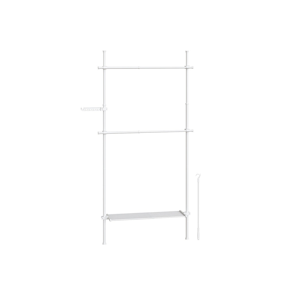 Clothing rack - from floor to ceiling - with matte black shelf