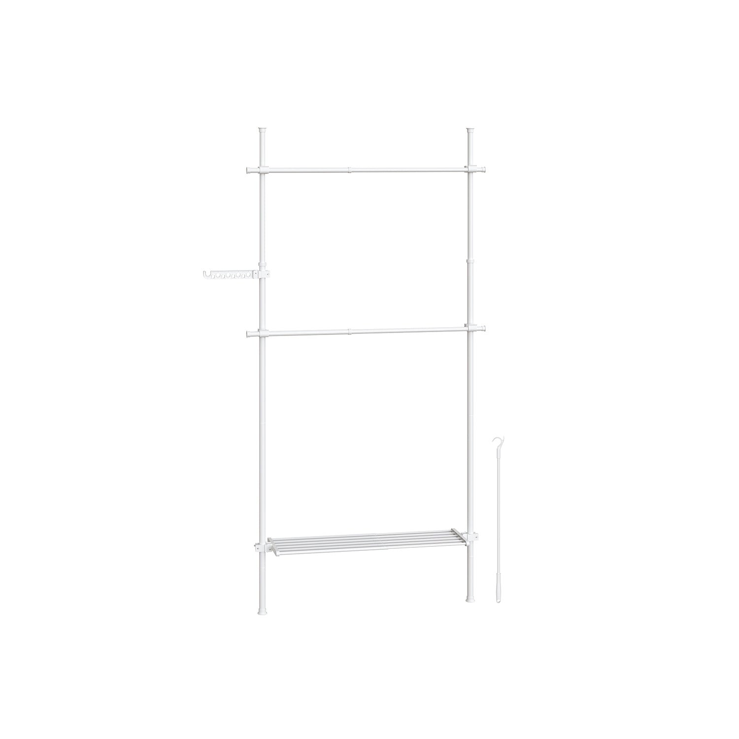 Clothing rack - from floor to ceiling - with matte black shelf