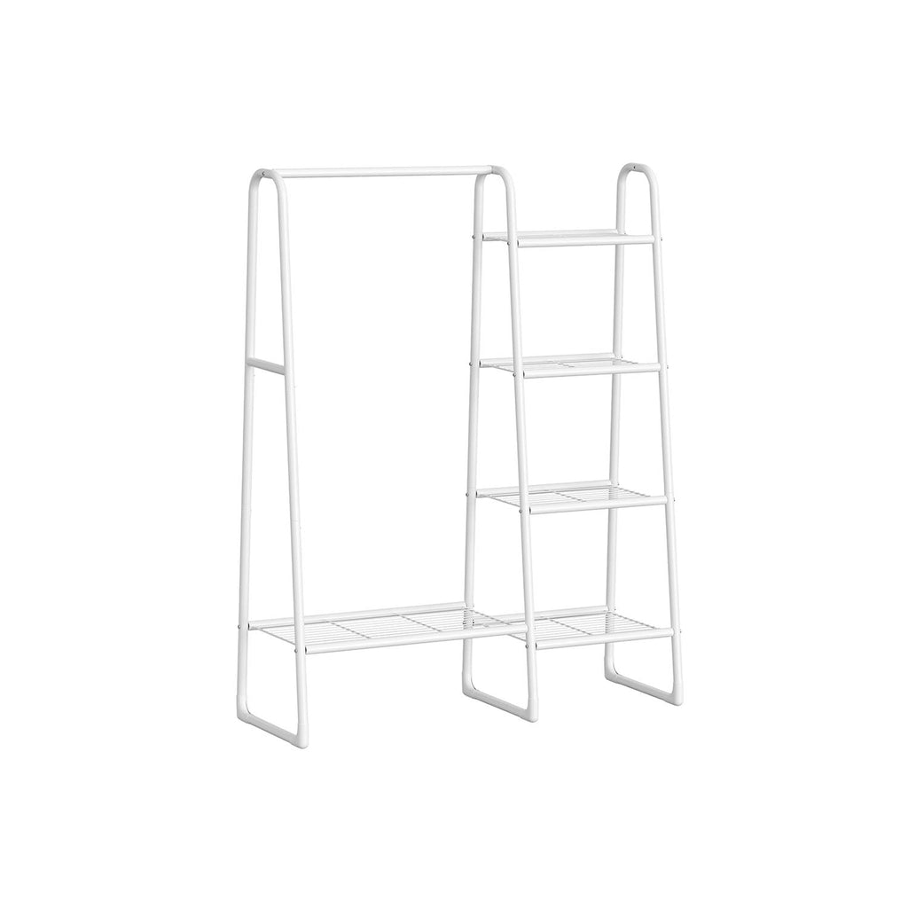 Clothing rack with 5 shelves and steel frame ink -black