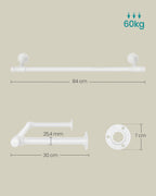Clothing rod for the wall 30 x 84 x 7 cm