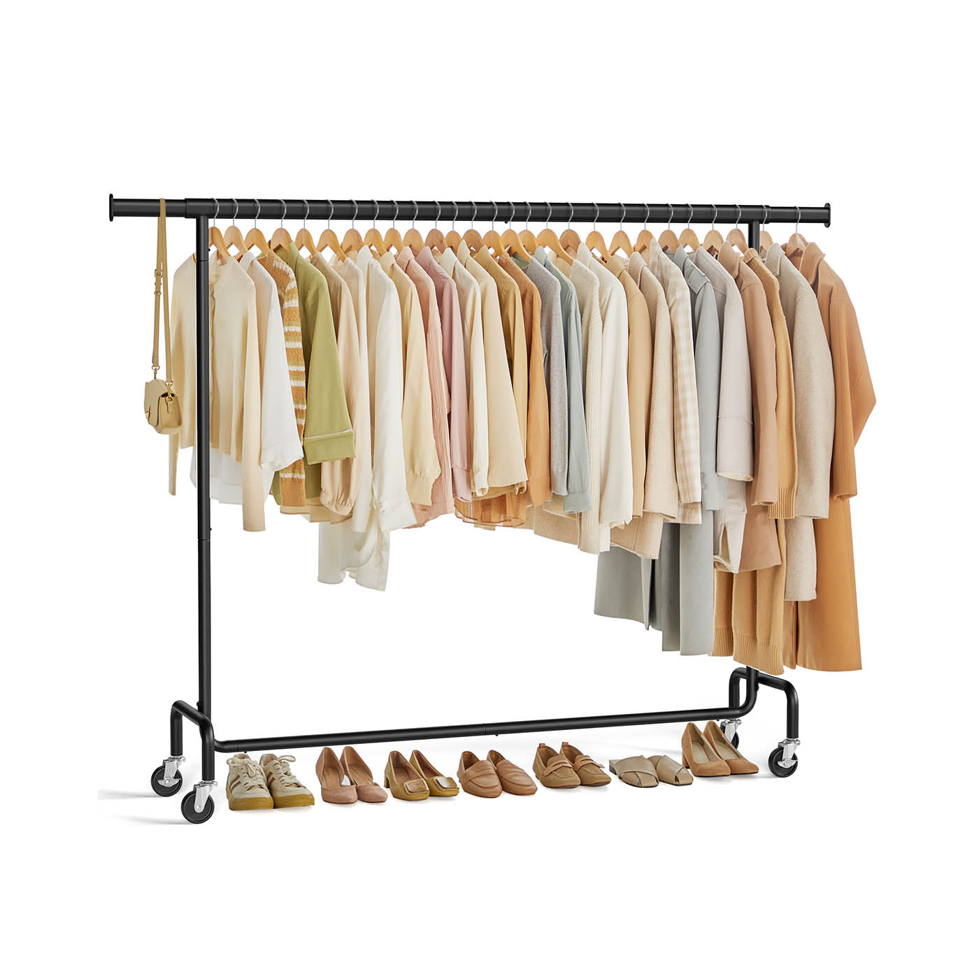 Clothing rack on wheels-45x (160-200) X162.9 cm-silver
