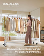 Clothing rack on wheels-45x (160-200) X162.9 cm-silver