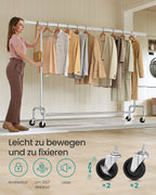 Clothing rack on wheels-45x (160-200) X162.9 cm-silver