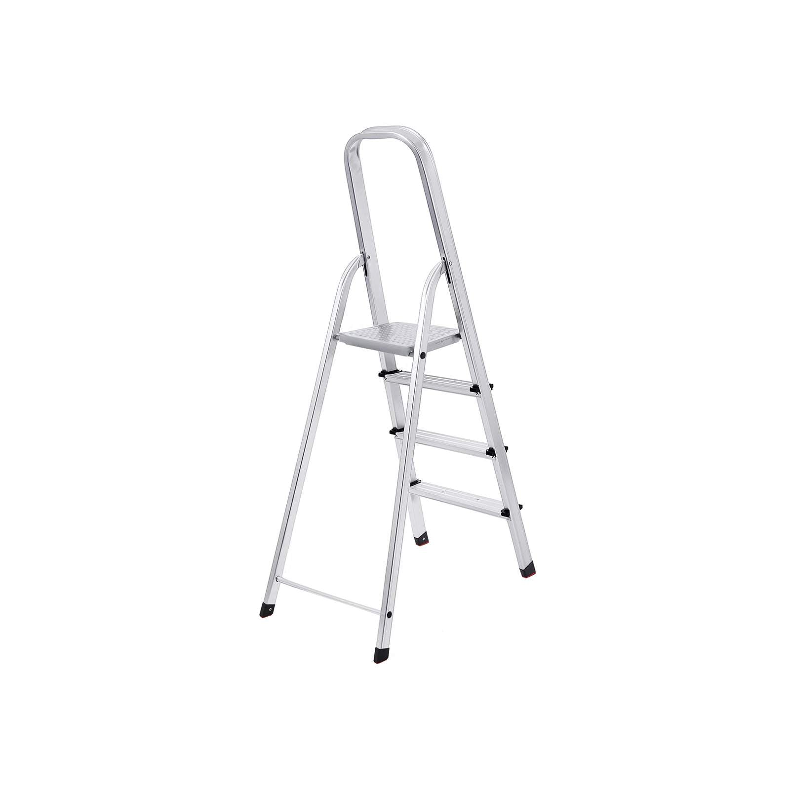 Household Radder - 4 Levels - Aluminum - Anti -slip - Silver