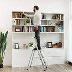 Household Radder - 4 Levels - Aluminum - Anti -slip - Silver