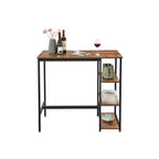 Bartafel - With 3 shelves - Industrial look - Metal frame and wooden leaf - Brown
