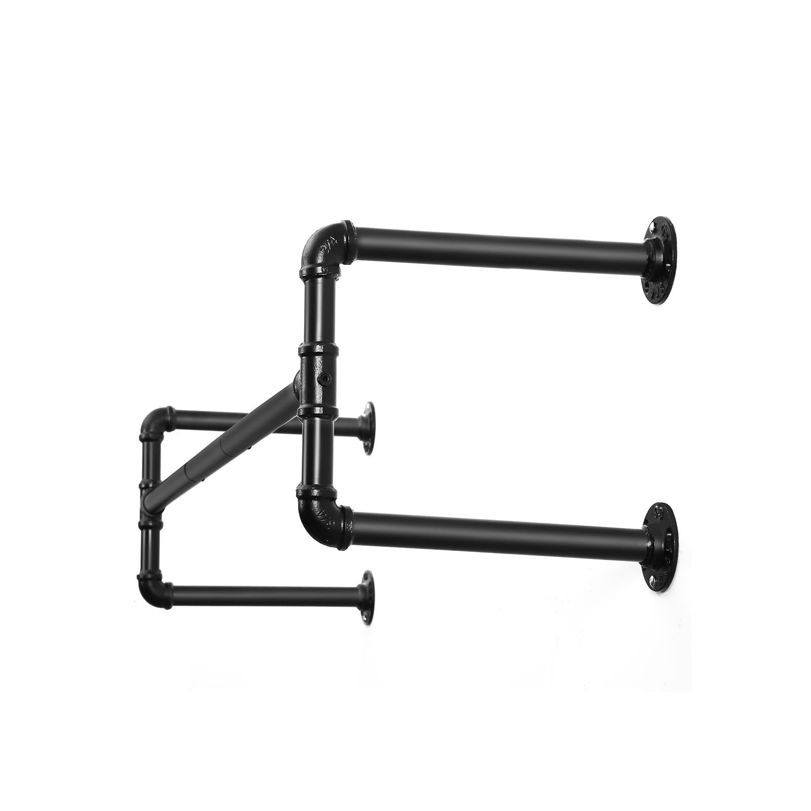 Clothing rod - Wall mounting - Coat rack - Industrial design - Black