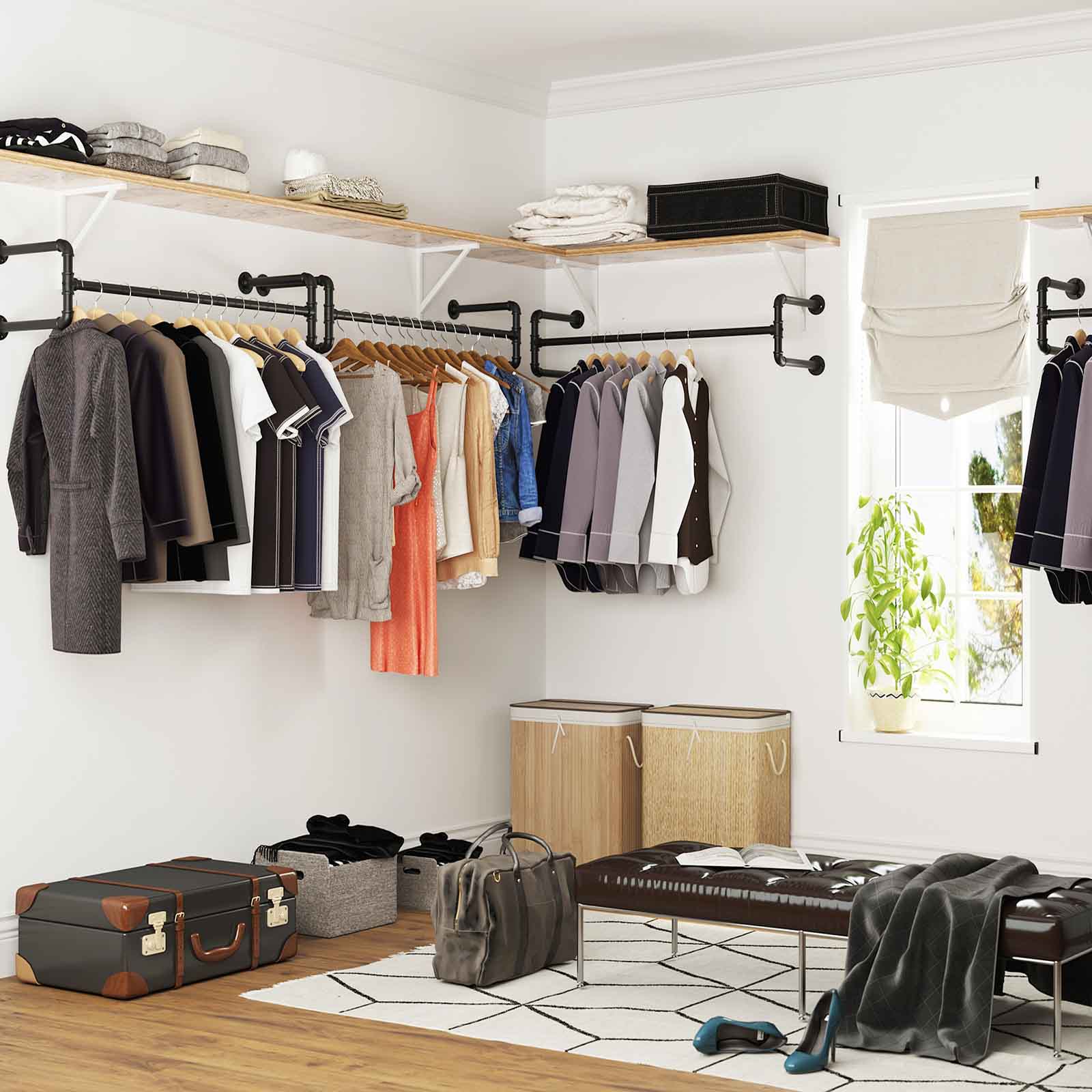 Clothing rod - Wall mounting - Coat rack - Industrial design - Black