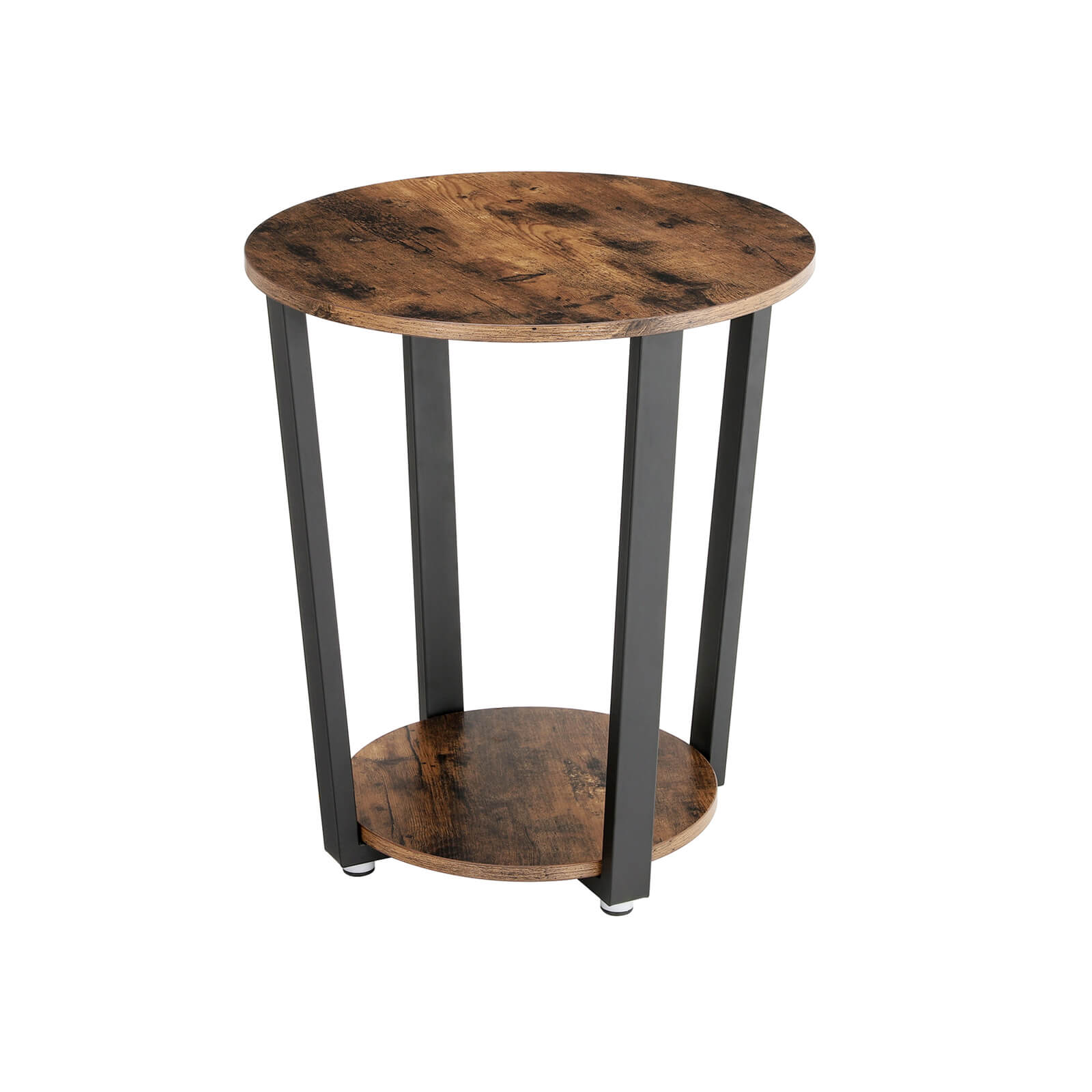 Side table - Round sofa table - bedside table - Living room table - Vintage Brown/Black