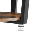 Side table - Round sofa table - bedside table - Living room table - Vintage Brown/Black
