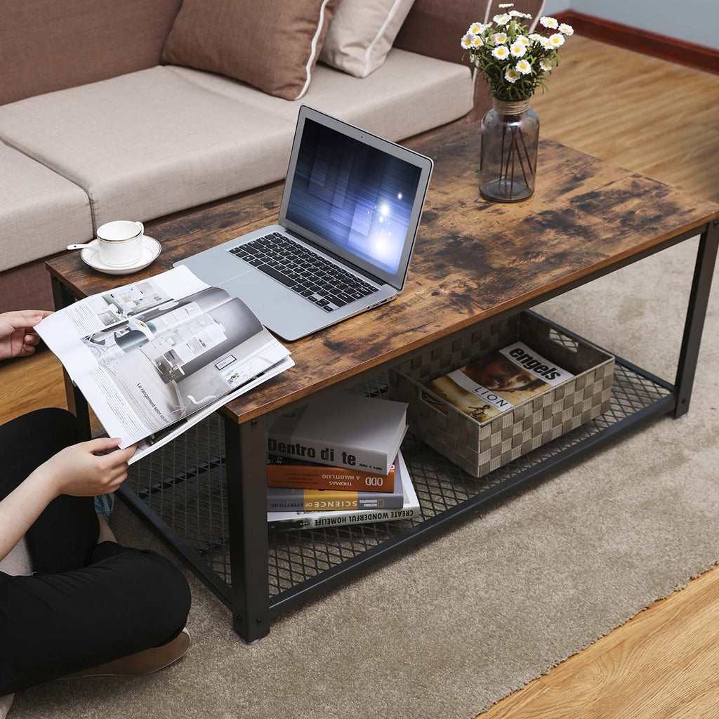 Coffee table-Living room table-Side table-TV furniture-Vintage Brown/Black