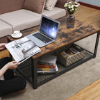 Coffee table-Living room table-Side table-TV furniture-Vintage Brown/Black