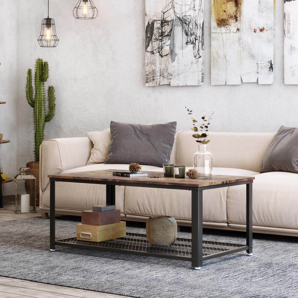 Coffee table-Living room table-Side table-TV furniture-Vintage Brown/Black