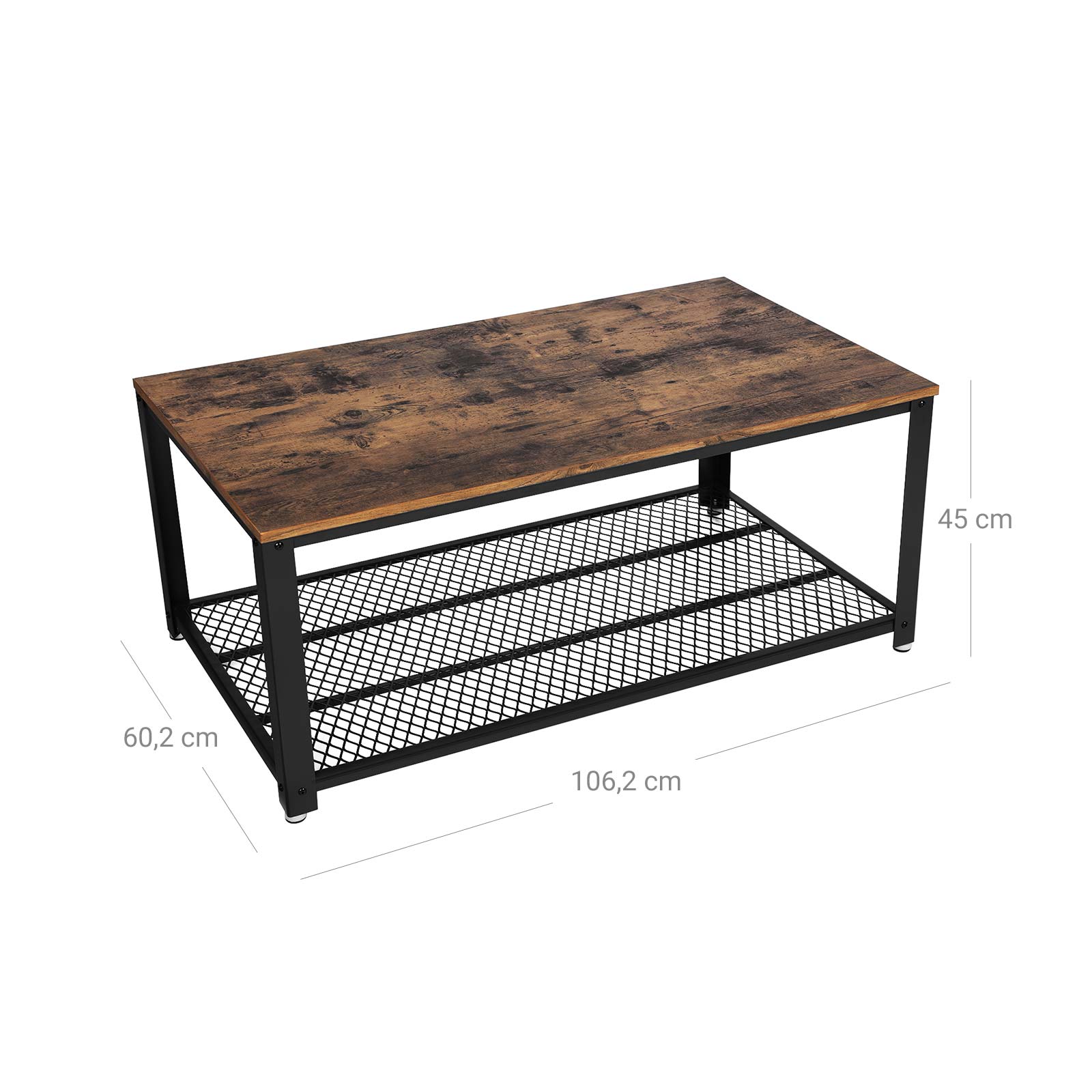 Coffee table-Living room table-Side table-TV furniture-Vintage Brown/Black