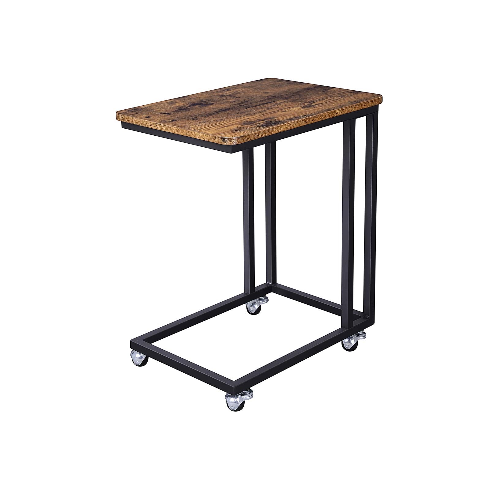 Side table - bedside table - on wheels - 50 x 35 x 60 cm - brown