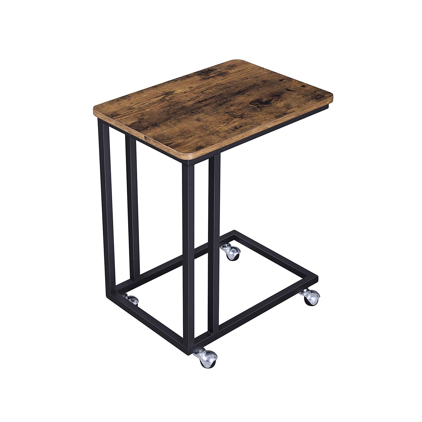 Side table - bedside table - on wheels - 50 x 35 x 60 cm - brown